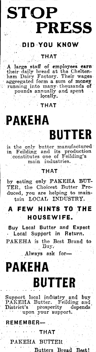 Pakeha butter ad